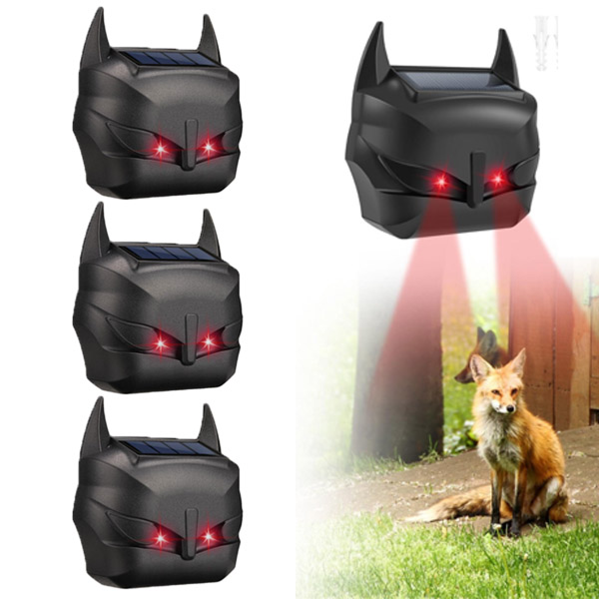 Lot de 4 répulsifs solaires pour animaux nocturnes, répulsif à — free download