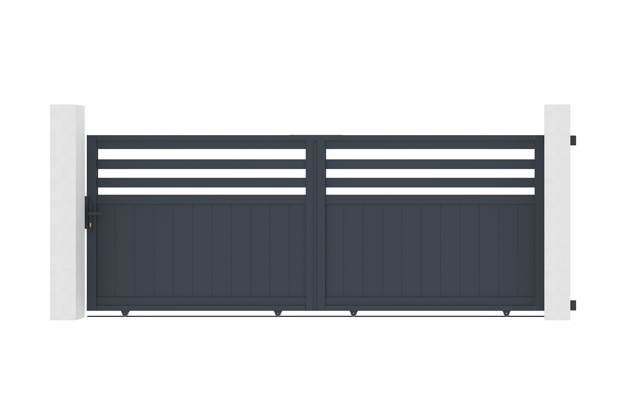 Brama przesuwna 3,7m NEVIS wys. 160cm aluminium szare