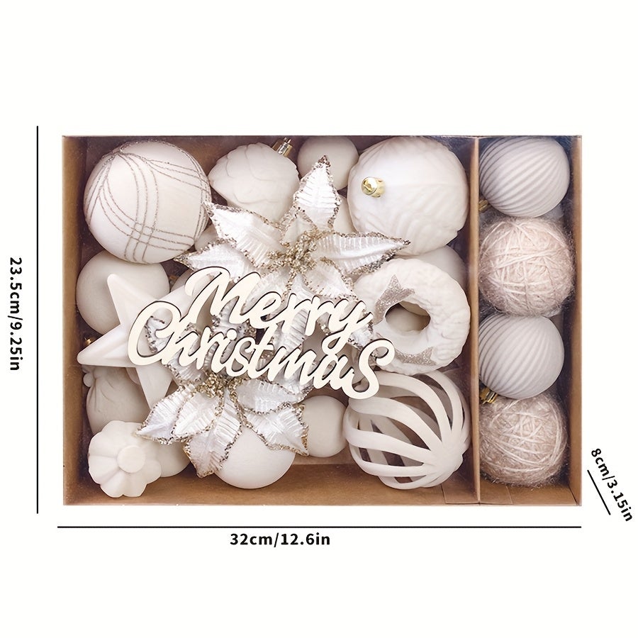 Decorazioni natalizie con palline di fiori floccati, ideali per le festività natalizie (01) - 2