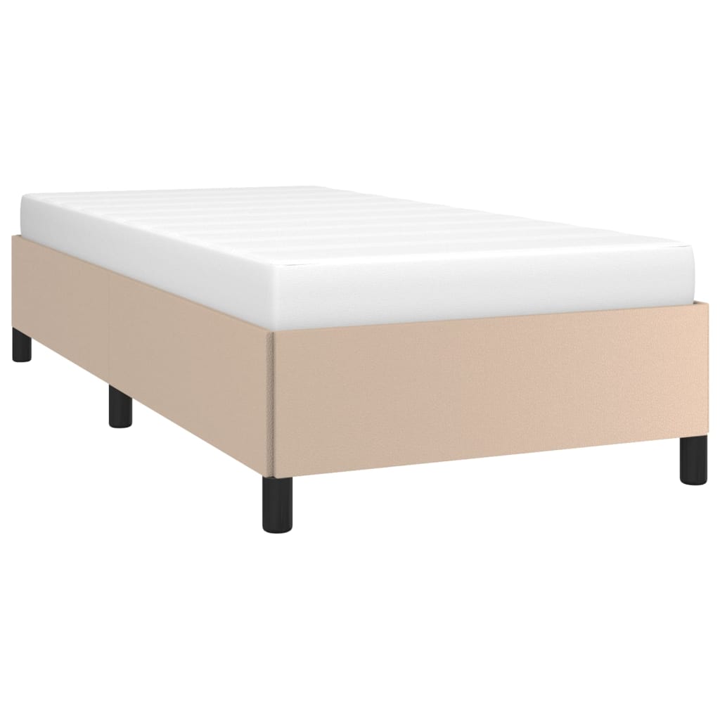 Maison Exclusive - Estrutura de cama 90x190 cm couro artificial cappuccino - 3