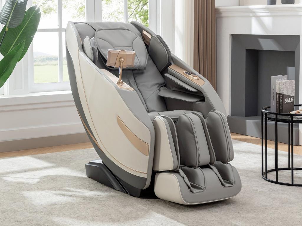 Poltrona massaggiante Sistema zero gravity in Similpelle Grigio