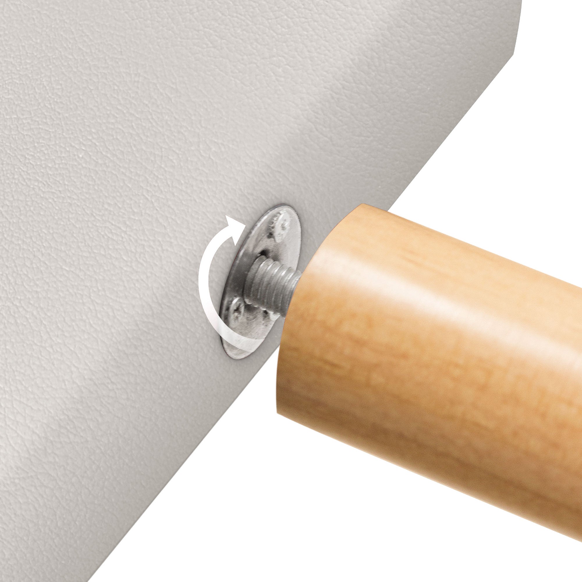 DHOME Cabecero de Polipiel Liso y con Patas cabeceros Cabezal tapizado Cama (Polipiel Blanco Hueso, 135cm (Camas 120/135/140)) - 6