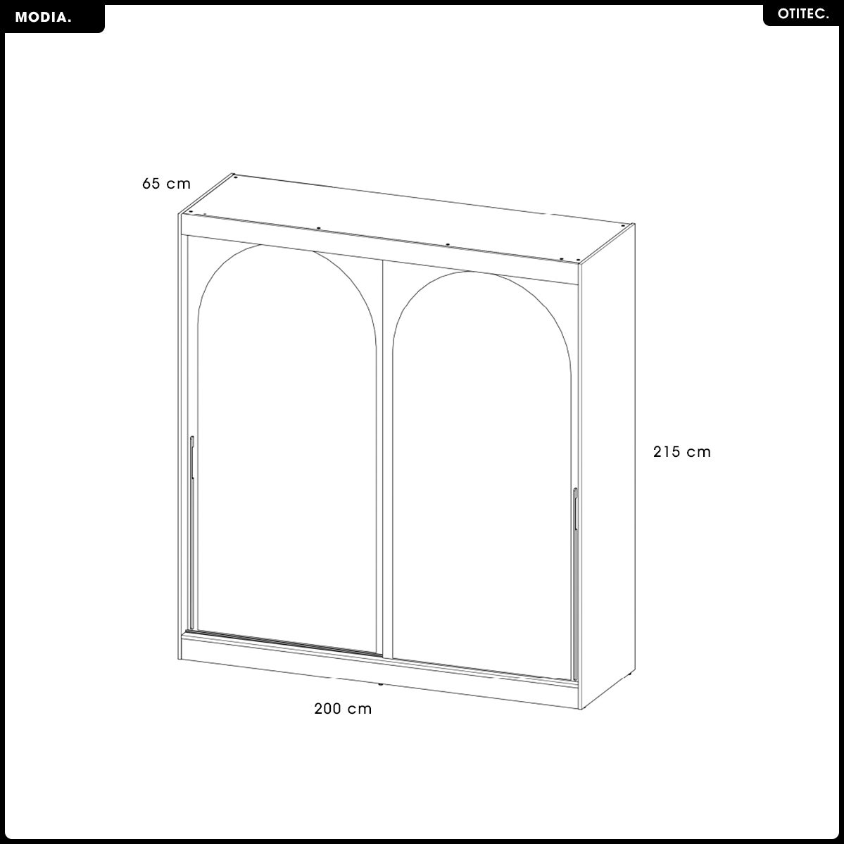 Bibliothèque pour Séjour en Bois Beige H. 215 x l. 200 x P. 65 cm - 4