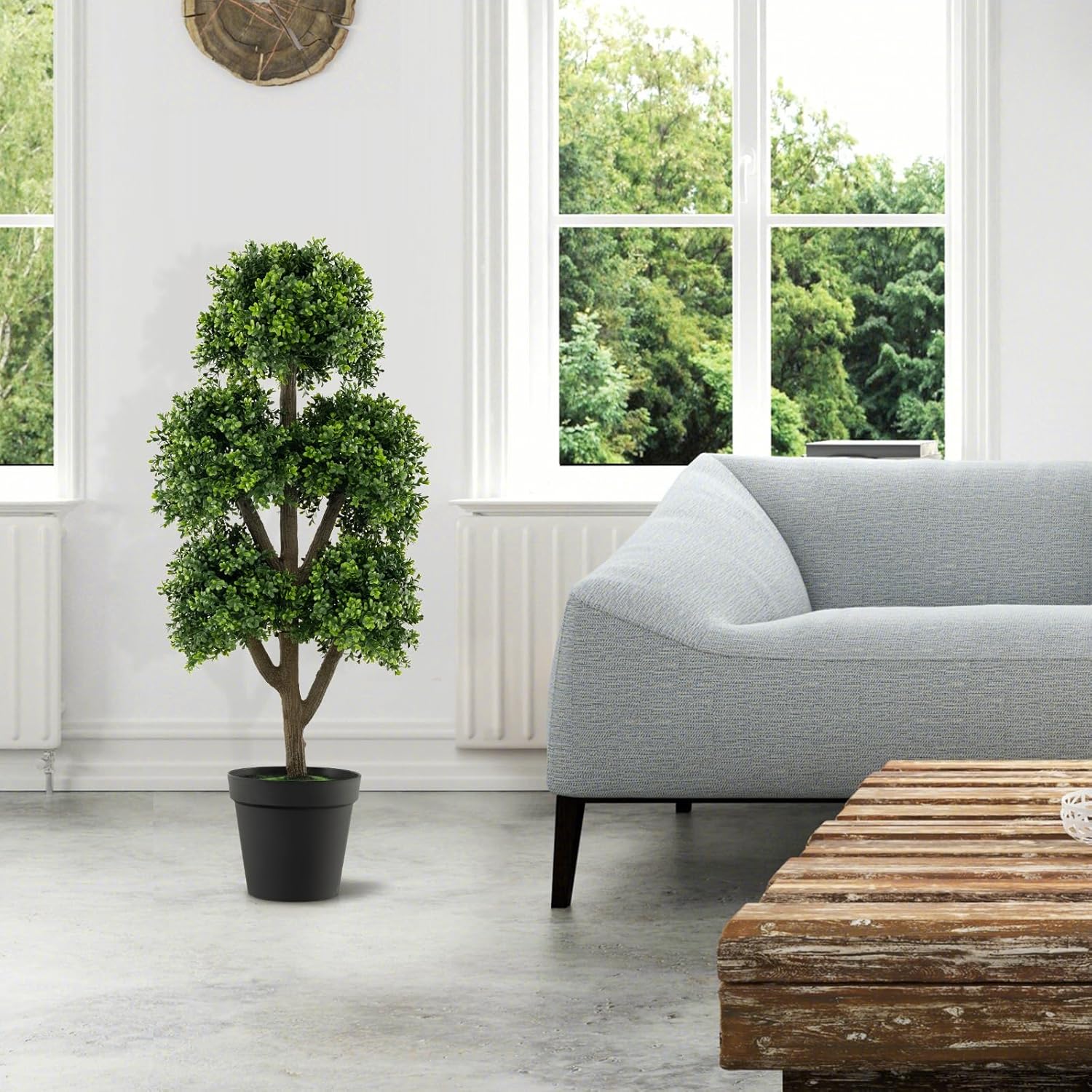 Set di 2 Piante di Bosso Artificiali 90 cm con Doppia Sfera, Piante Decorative Resistenti ai Raggi UV per Interni ed Esterni | Leroy Merlin