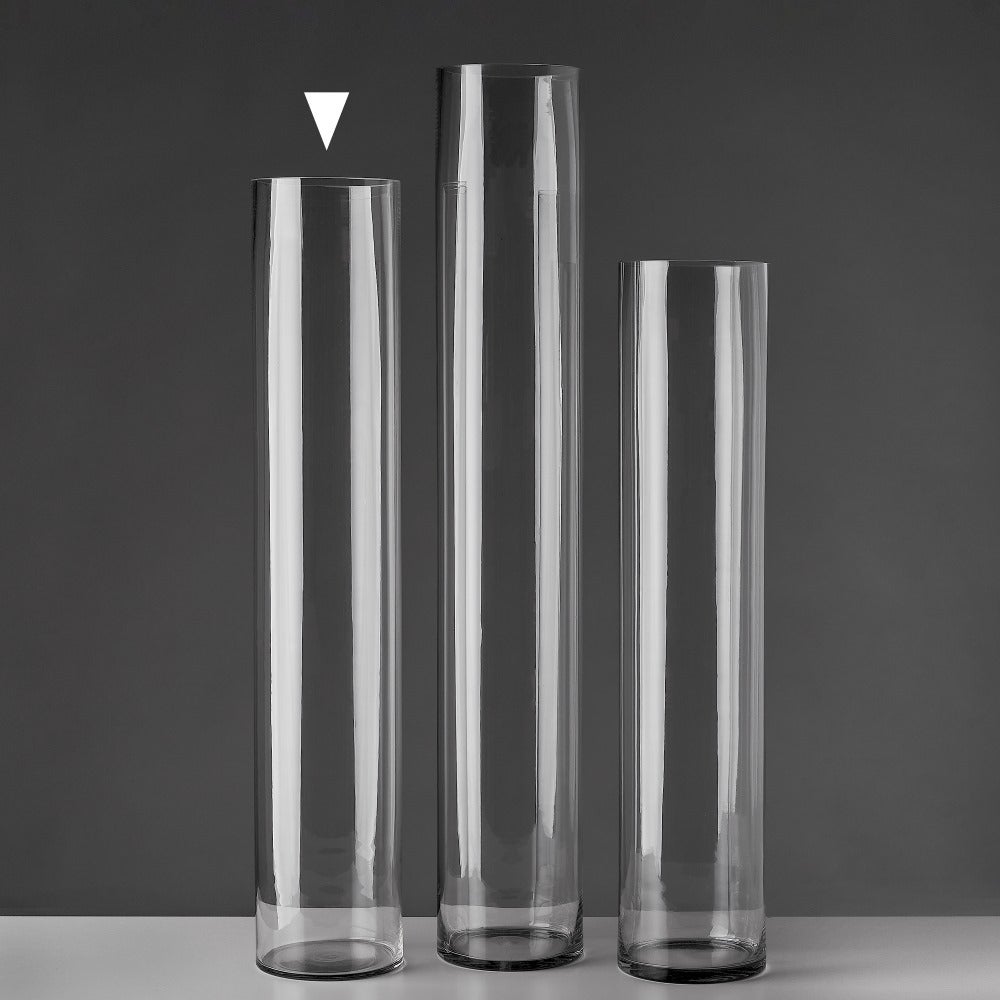 Vase cylindrique en verre transparent - 4