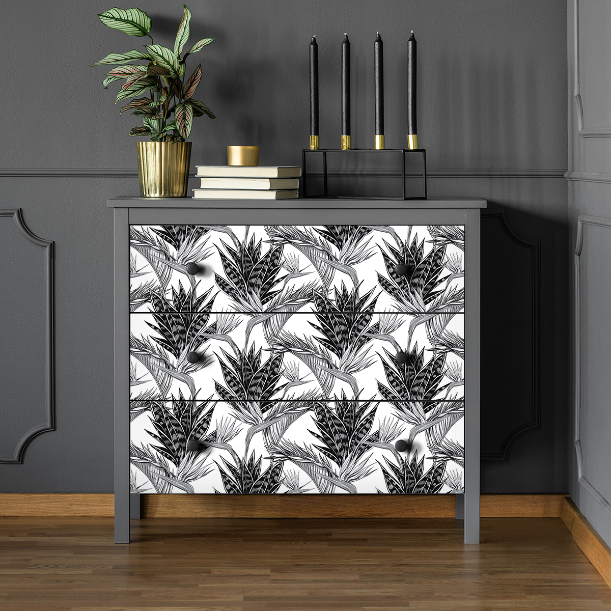 Vinilo muebles tropical salento - adhesivo de pared - revestimiento sticker mural decorativo - 40x60cm