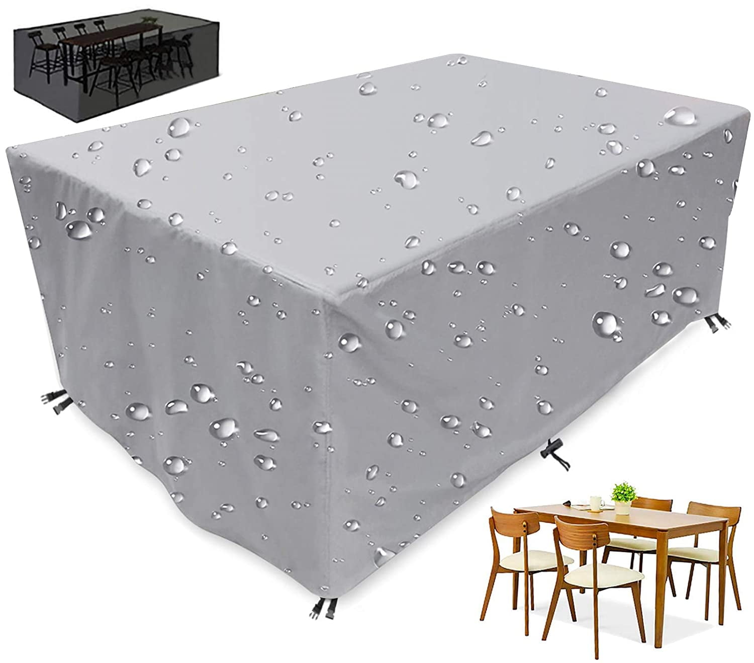 Pokrowiec na meble ogrodowe, wodoodporny pokrowiec 210D na meble ogrodowe, tkanina Oxford, odporny na promieniowanie UV, wodoodporny, wiatroszczelny