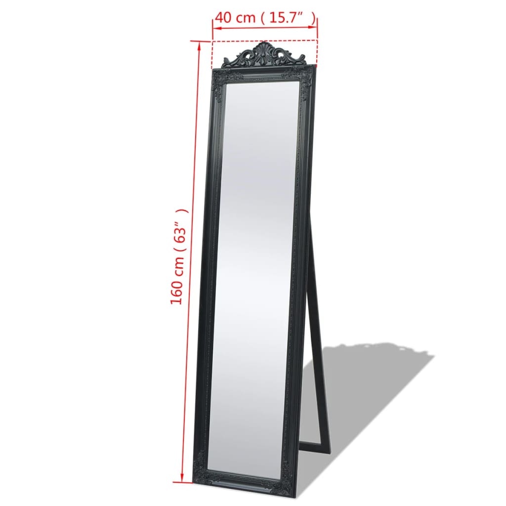 Miroir sur pied Style baroque 160x40 cm Noir - 7