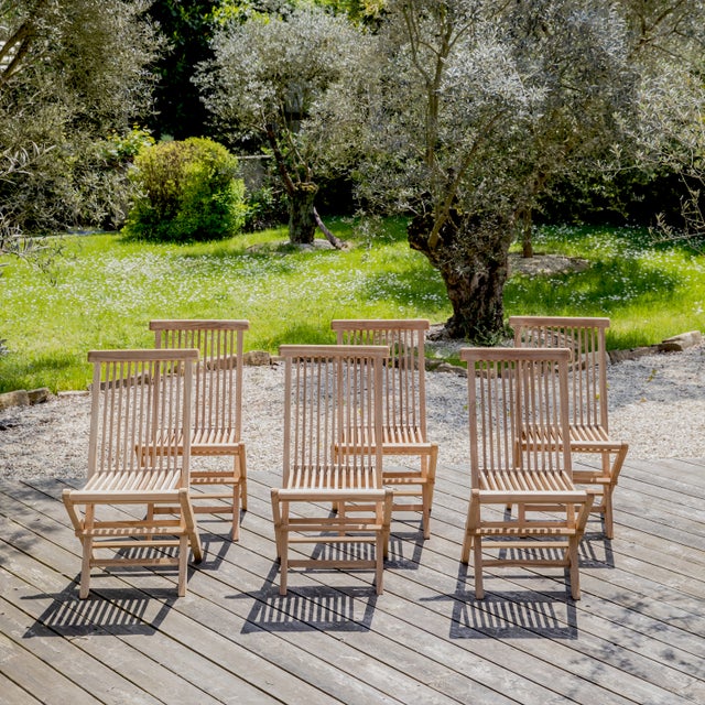Lot de 6 chaises de jardin en teck LOMBOK