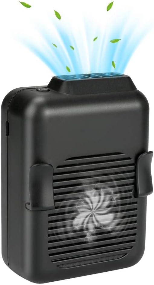 Elektryczny wentylator zewnętrzny na talię, wentylator na szyję z możliwością ładowania przez USB, 6000 mAh