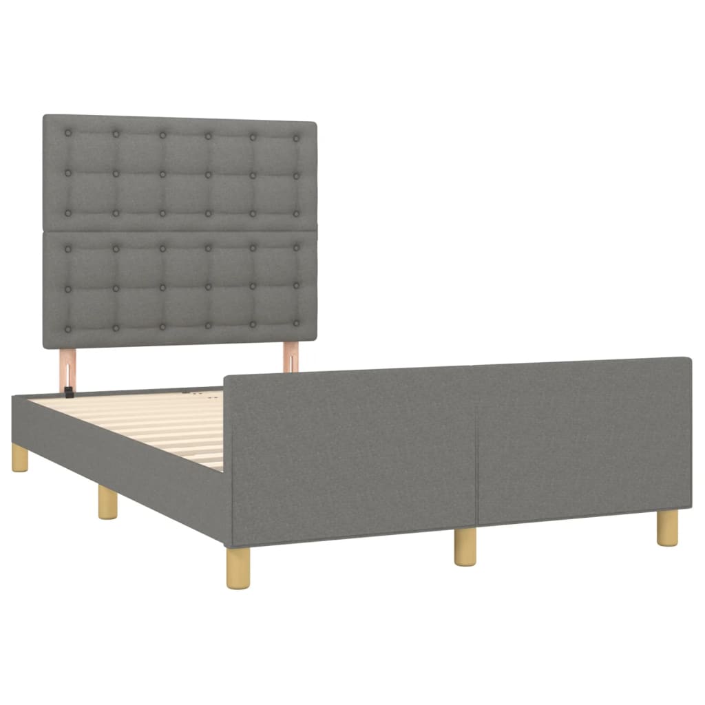 Cadre de lit sans matelas, tissu, gris foncé, pour la chambre, 120 × 200 cm - 4