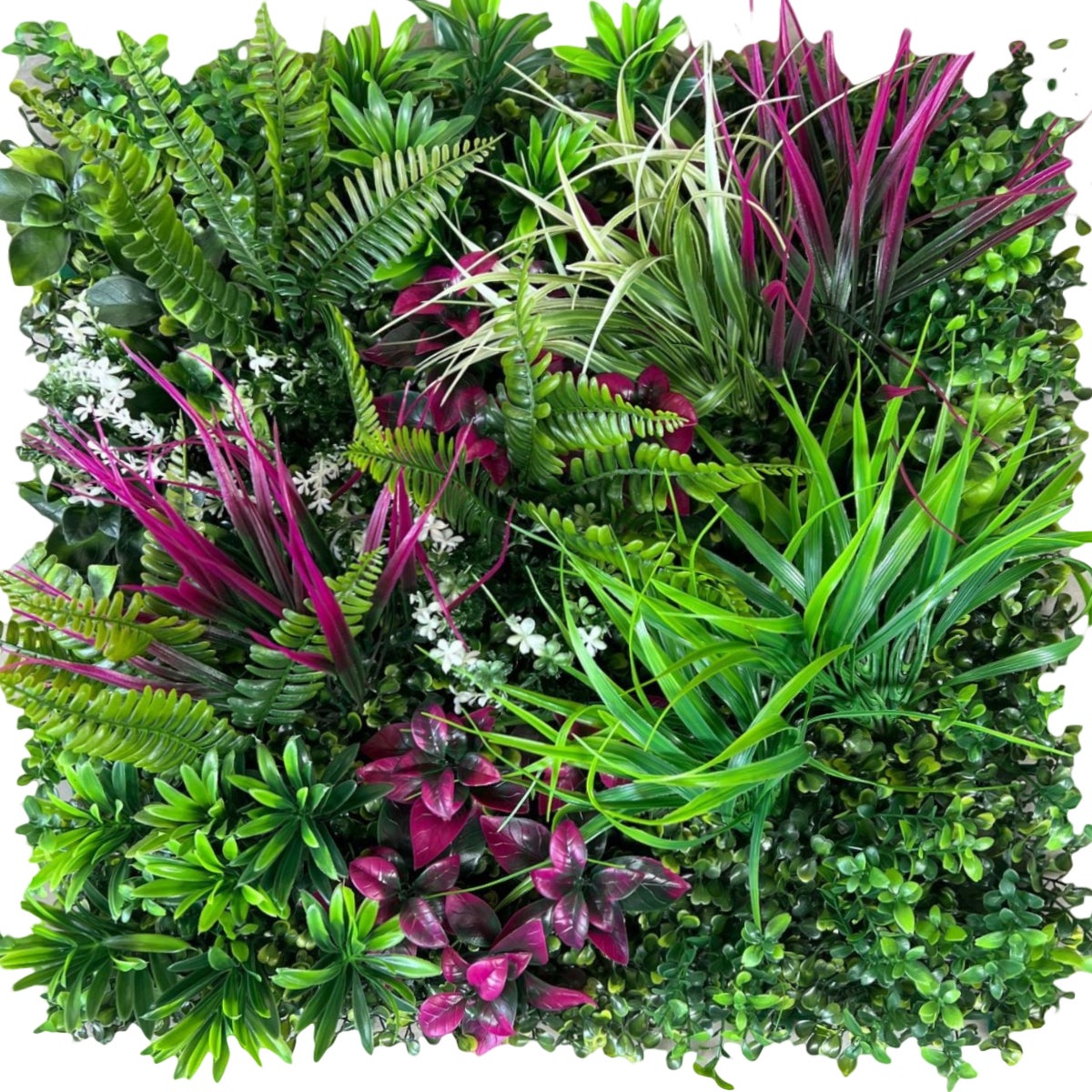 Sztuczny żywopłot 50 cm x 50 cm, ochrona i prywatność dla ogrodu, tło ścienne z syntetycznej trawy, ochrona UV (1 sztuka)