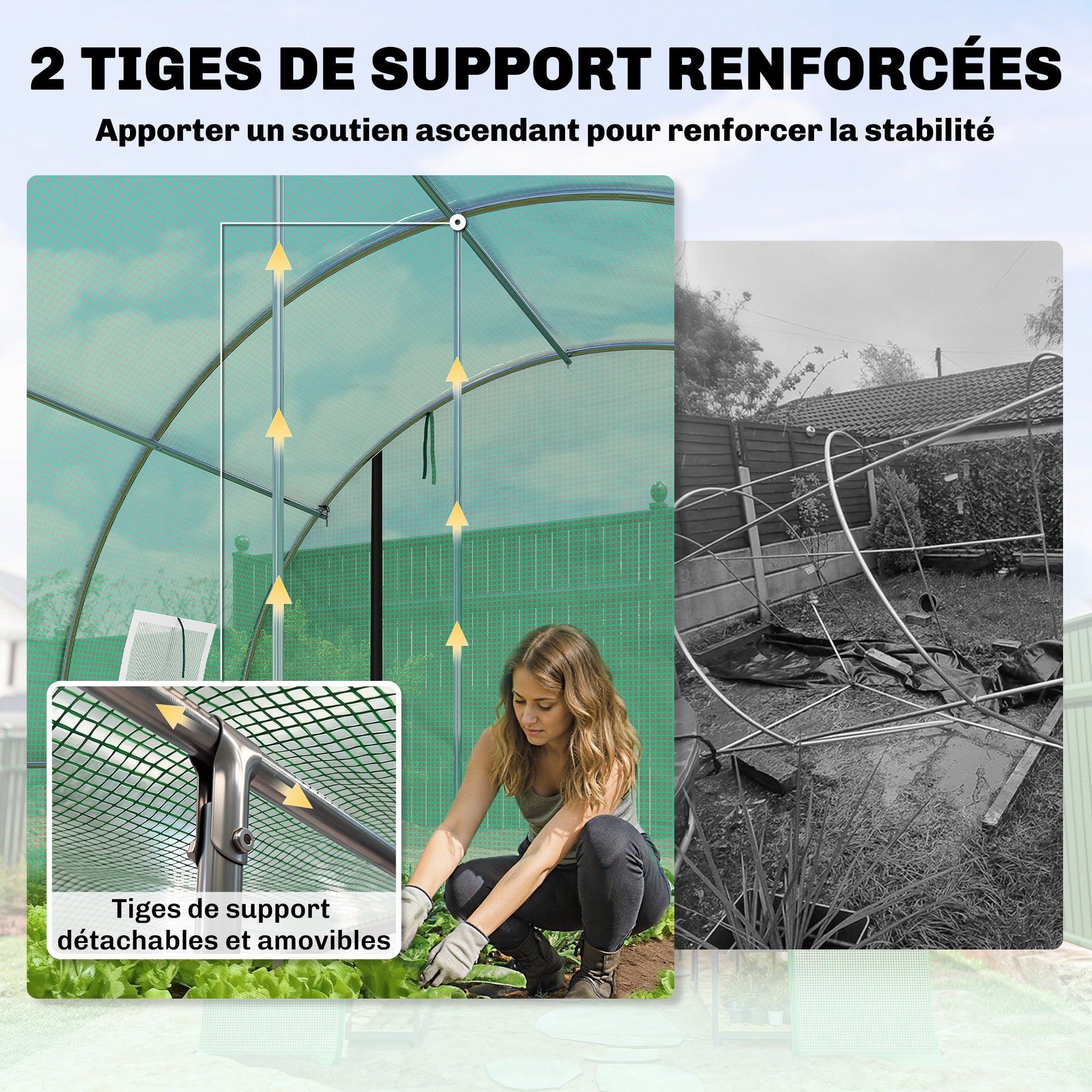 Serre tunnel de jardin PE Outsunny - 4