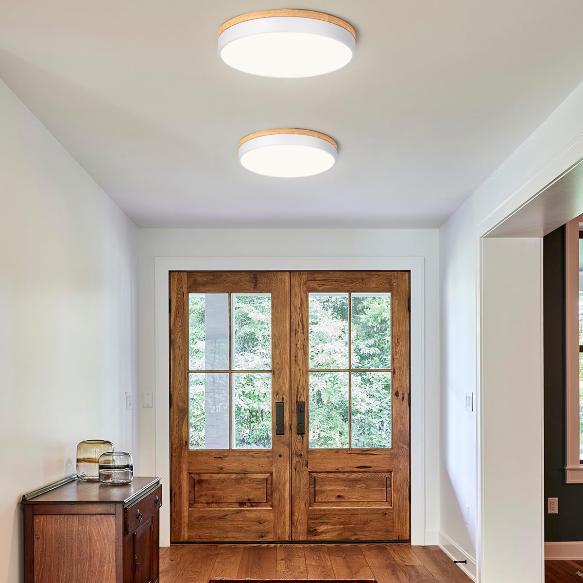 Plafoniera LED, plafoniera moderna rotonda in metallo 36W, 3 temperature di colore, 40cm, bianco - 6