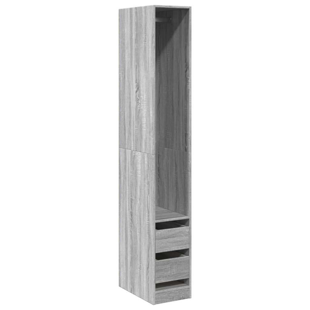 Garde-robe sonoma gris 30x50x200 cm bois d'ingénierie - 2