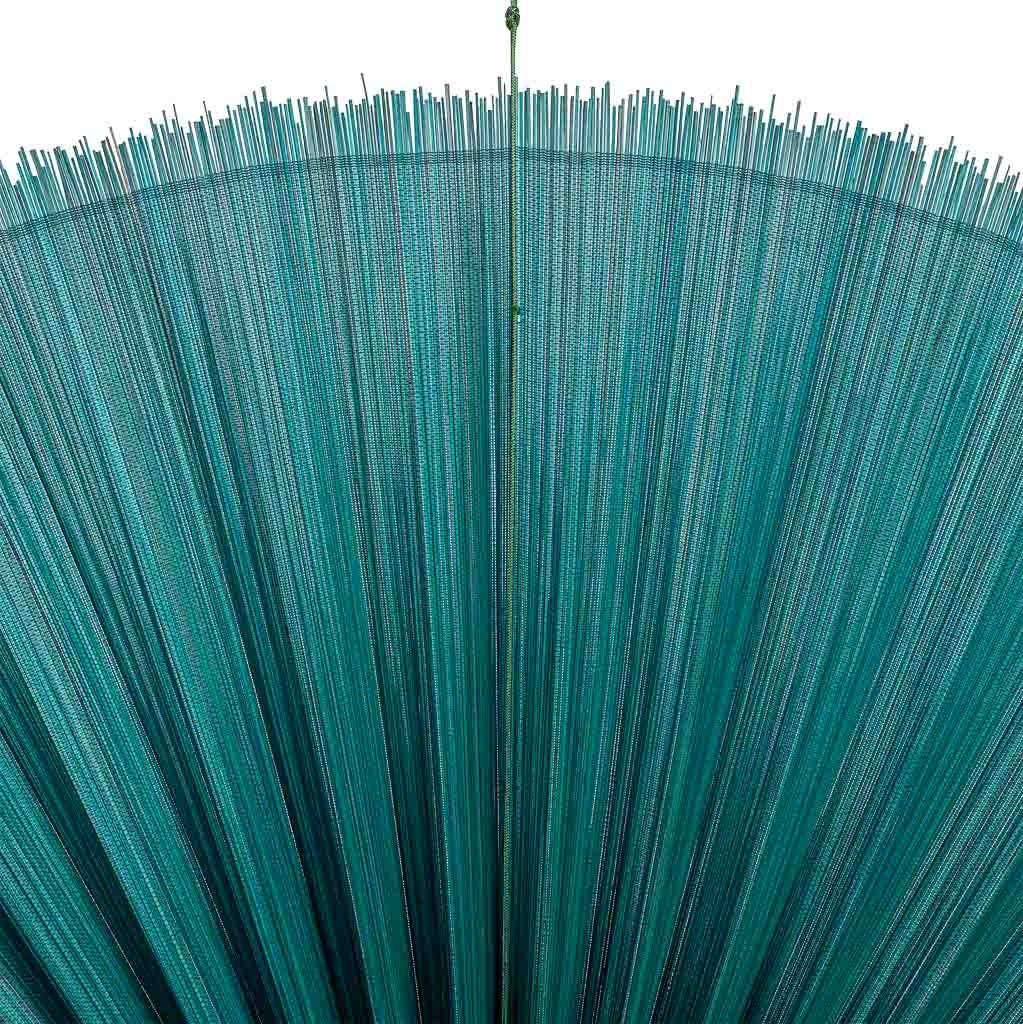 Decoração de parede em bambu e tecido com palmito verde, 145x75x2 cm - 4