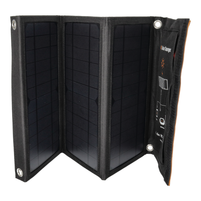 Jandei Painel Solar Portátil 21W 18V Dobrável Carregador Solar com 2 Portas USB Monocristalinas Kit