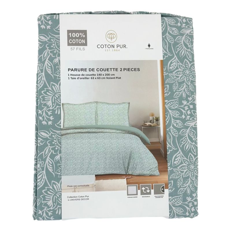 Parure de couette réversible pour lit 90 x 190 cm Céleste glacier - 5