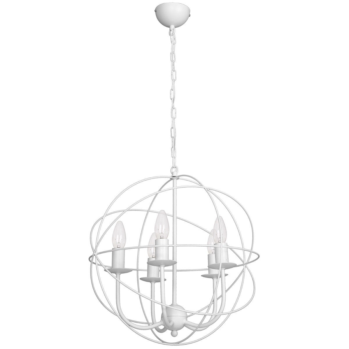 Lampa wisząca Globe biały matowy 5xE14x15W wym: 95 x 40 x 40 cm metal Luminex