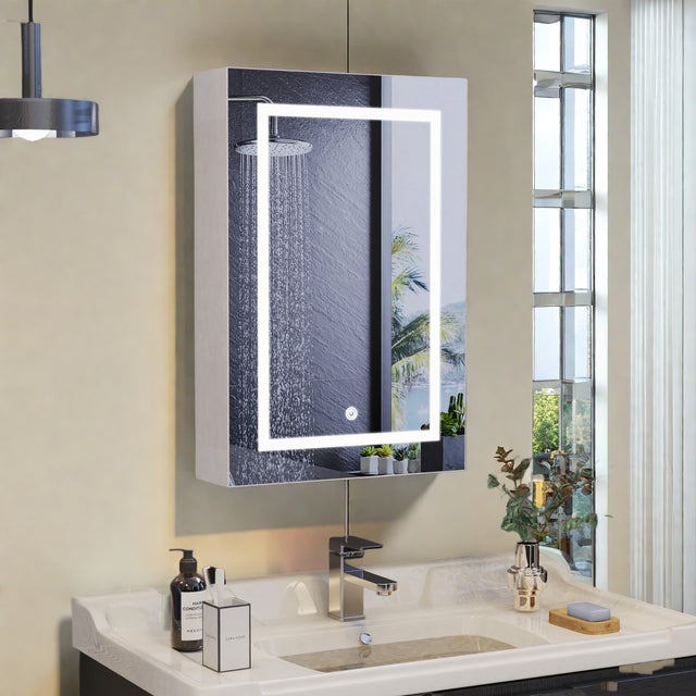 AUYHM Miroirs Sans Cadre, Miroirs Muraux De Salle De Bain Pour Lavabo