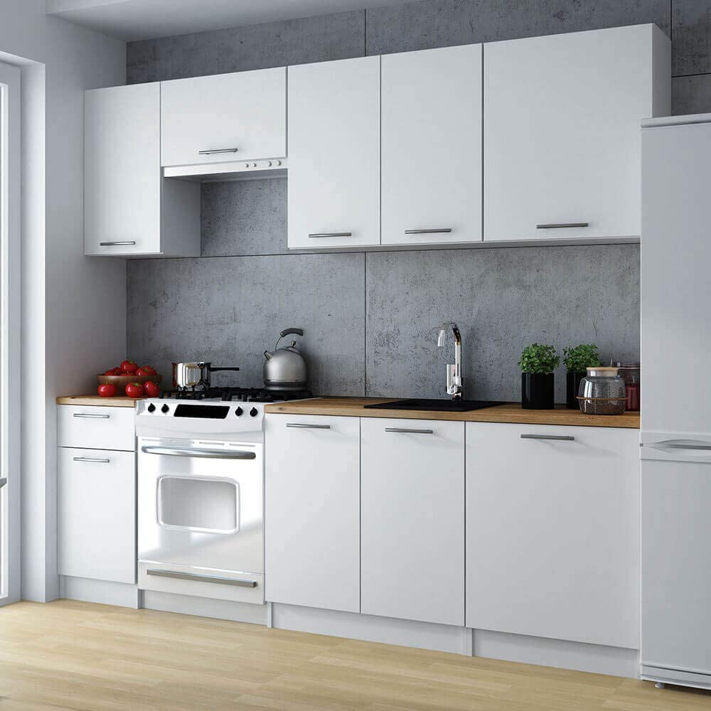 Lila - Meuble de Cuisine Haut 40 cm 1 Porte Blanc Mate - 2
