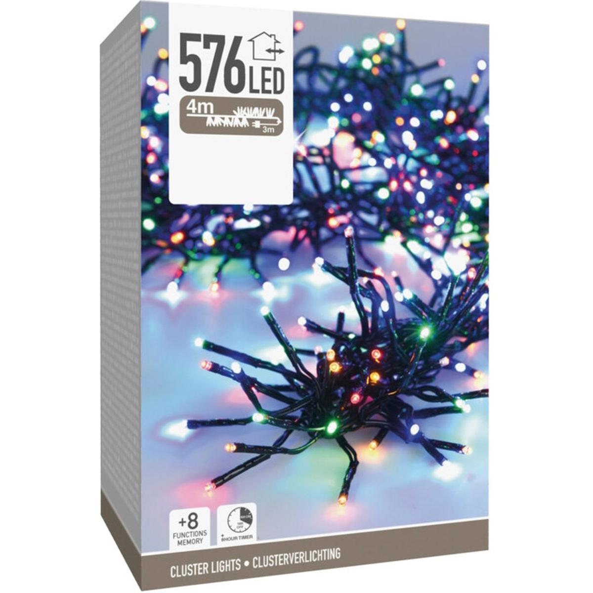 Lampki choinkowe łańcuch świetlny 576 Led Timer multikolor