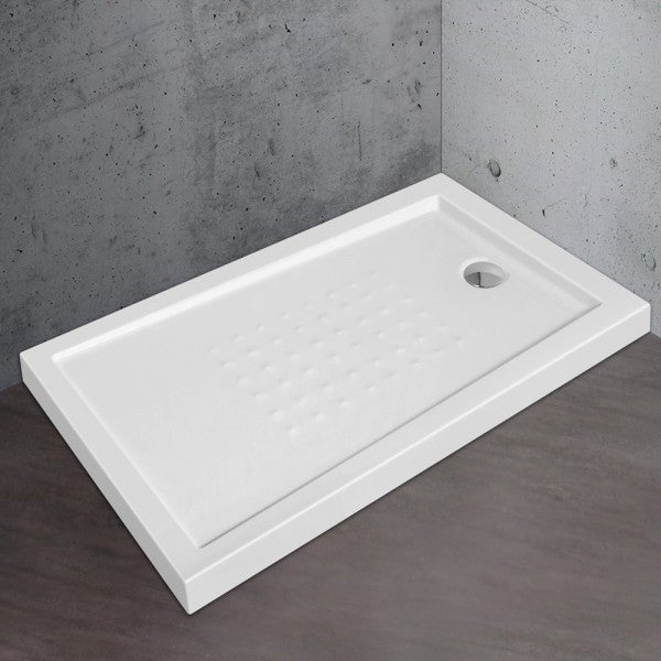 Piatto doccia acrilico bianco scarico incluso ultraslim altezza 5.5cm, dimensioni 70x90