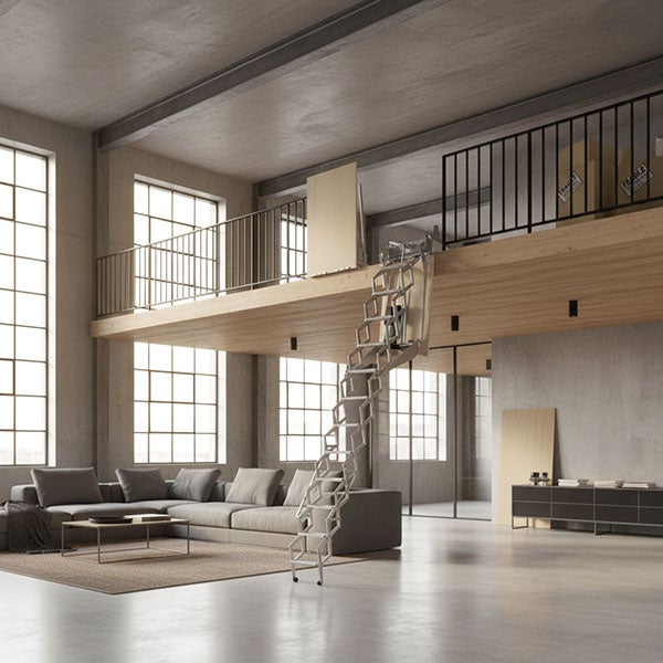 Escalier escamotable mural électrique - Trappe : 80x120cm - Hauteur sol à sol 2,70 à 3,05m - FGM/80/120 - 5