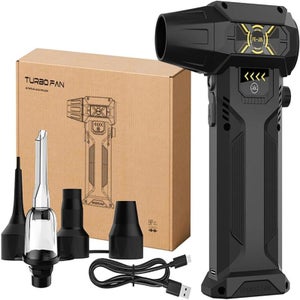 Dépoussiéreur électrique, 3 Vitesses 100000 tr/min Souffleur Air comprimé Électrique, Air Duster avec batterie de 7600 mAh et lumière LED, Kit de Nettoyage pour ordinateur portable, clavier, voiture