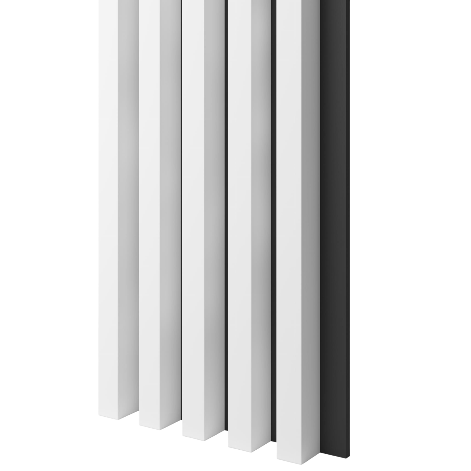 Lamele na czarnej płycie MDF LAMELE3D - Biały Mat