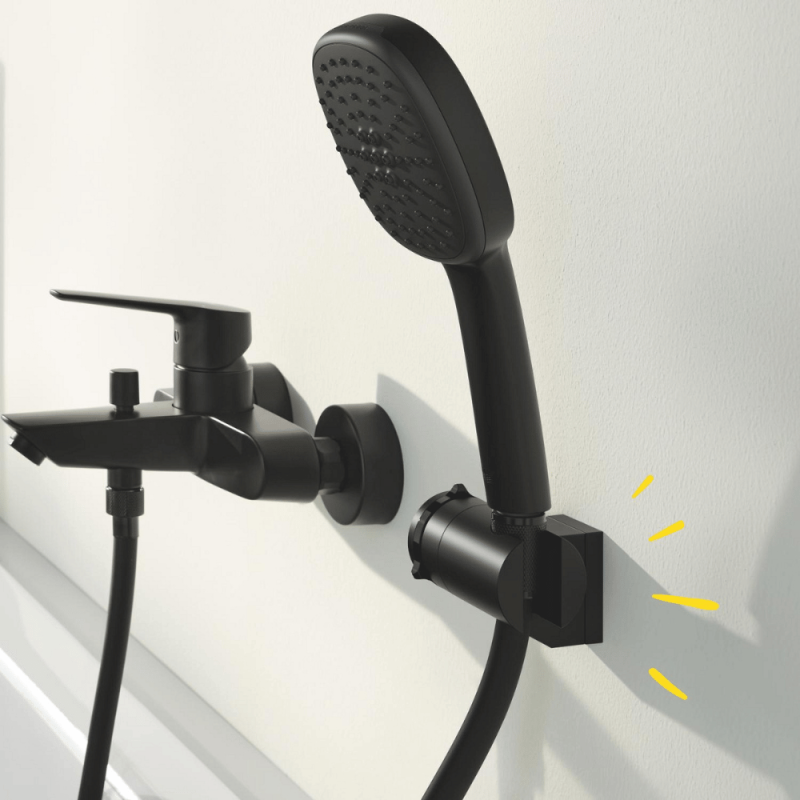Support mural douchette orientable GROHE Vitalio Universal Noir - 2