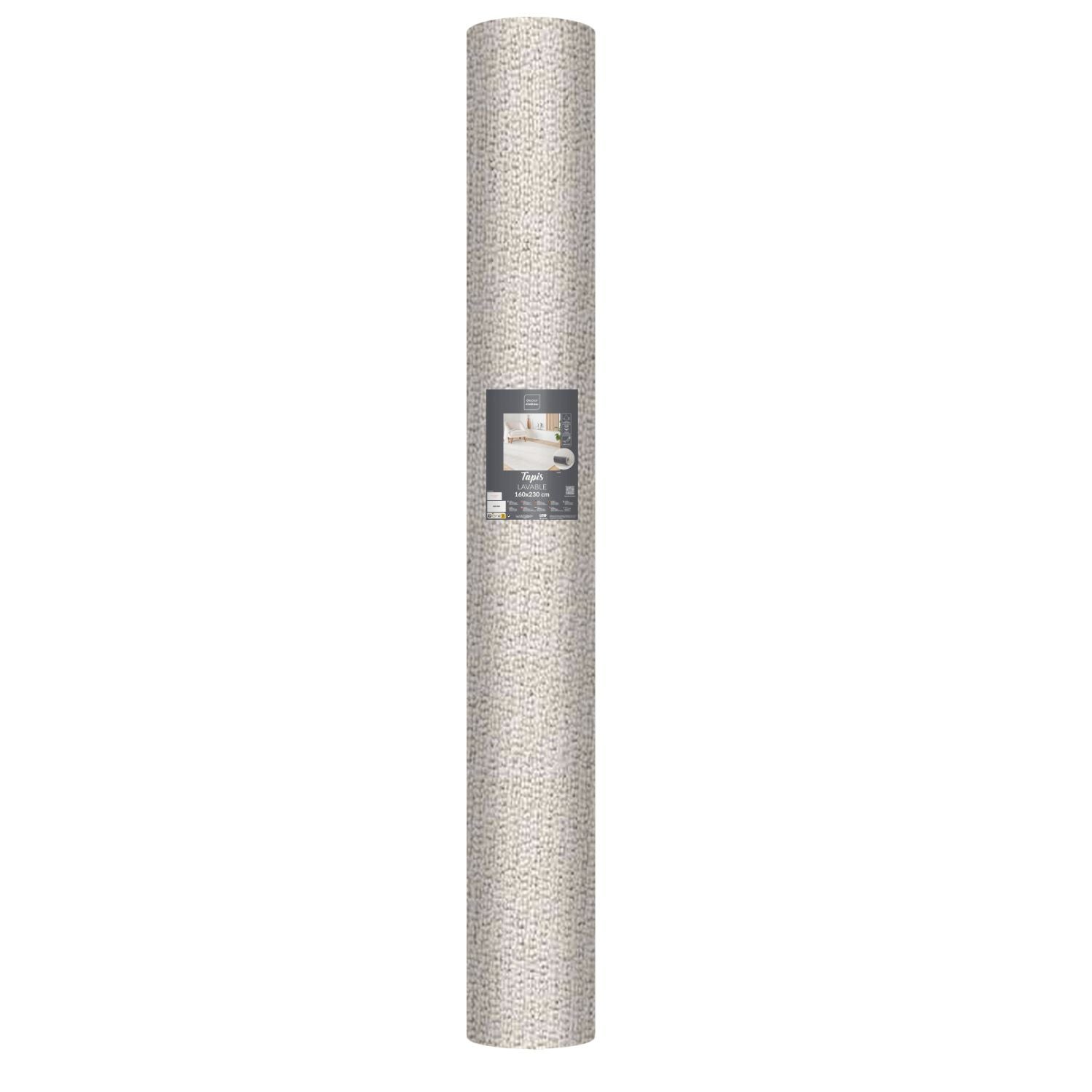 Tapis bouclette lavable - 160x230 cm - Beige - 5