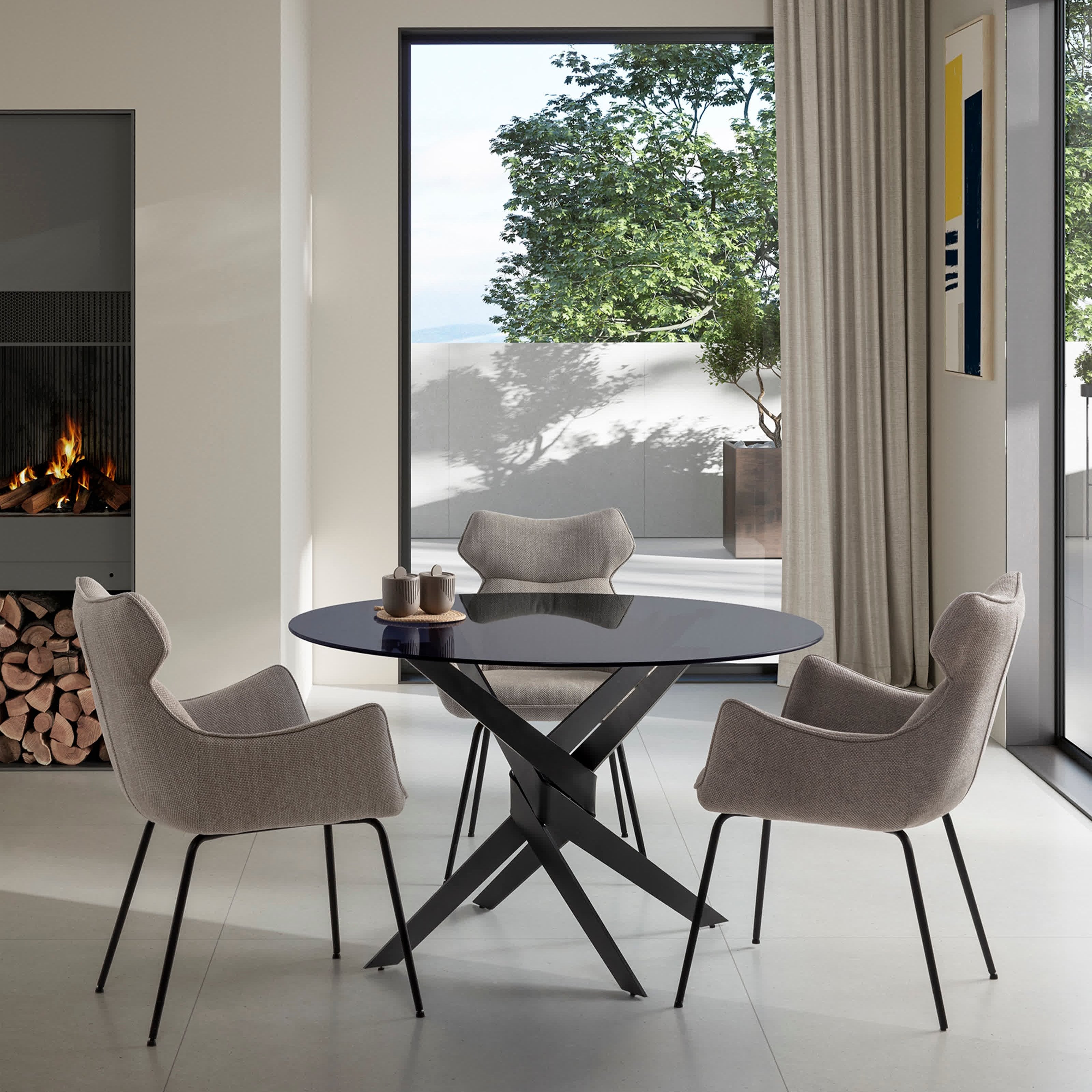 In Vetro Tavolo Riunioni Design Tavolo Rotondo Tavolo Riunioni