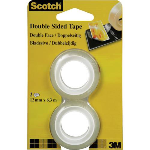 Ruban adhésif double-face Scotch® 665 Scotch 136R2 transparent (L x l) 6.3 m x 12 mm acrylique 2 pc(s)