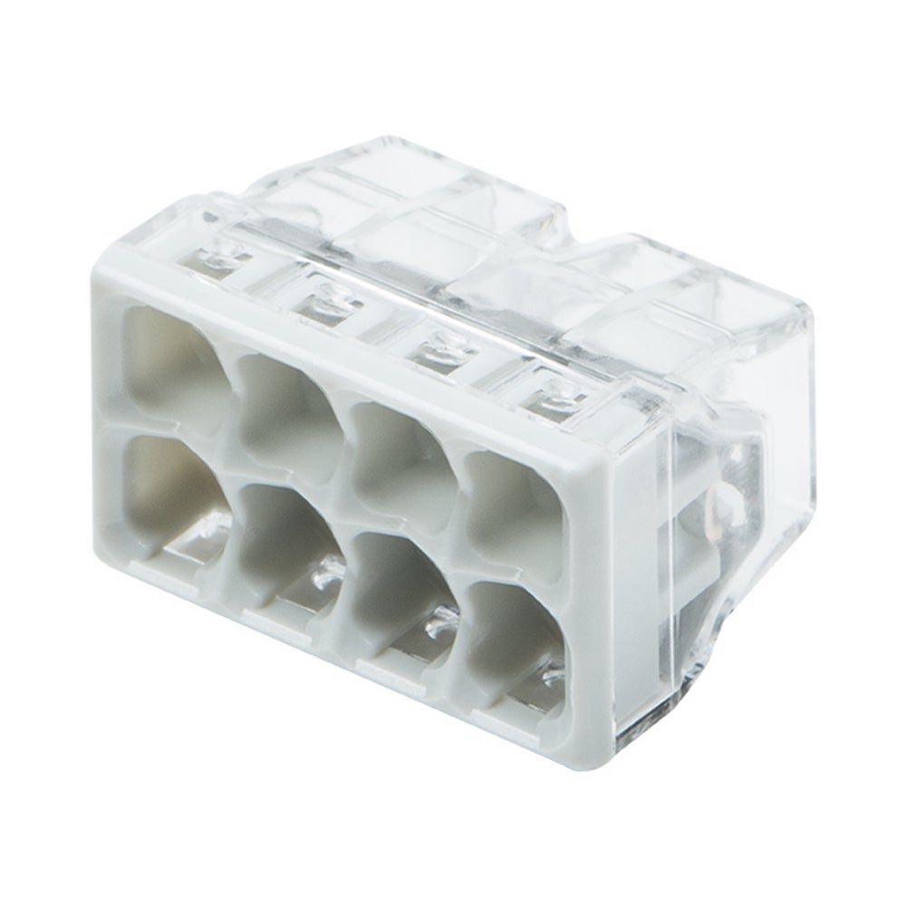 Mini bornes de connexion WAGO, 8 entrées, 24A, 450V, boîtier transparent, point de test, 0.5-2.5 mm², lot de 25, compact - 3