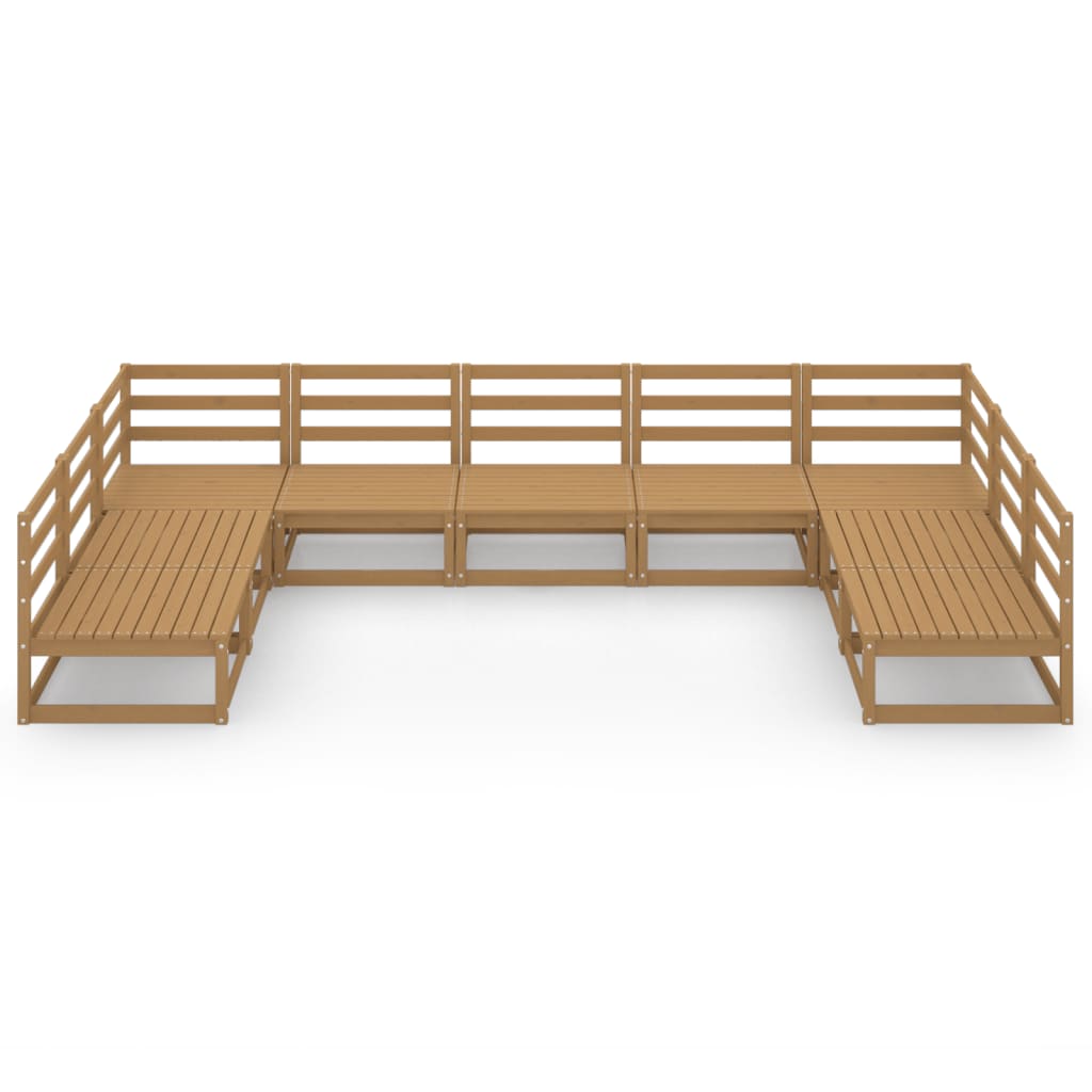 Salon bas de jardin en Bois Marron 8 personnes - 7