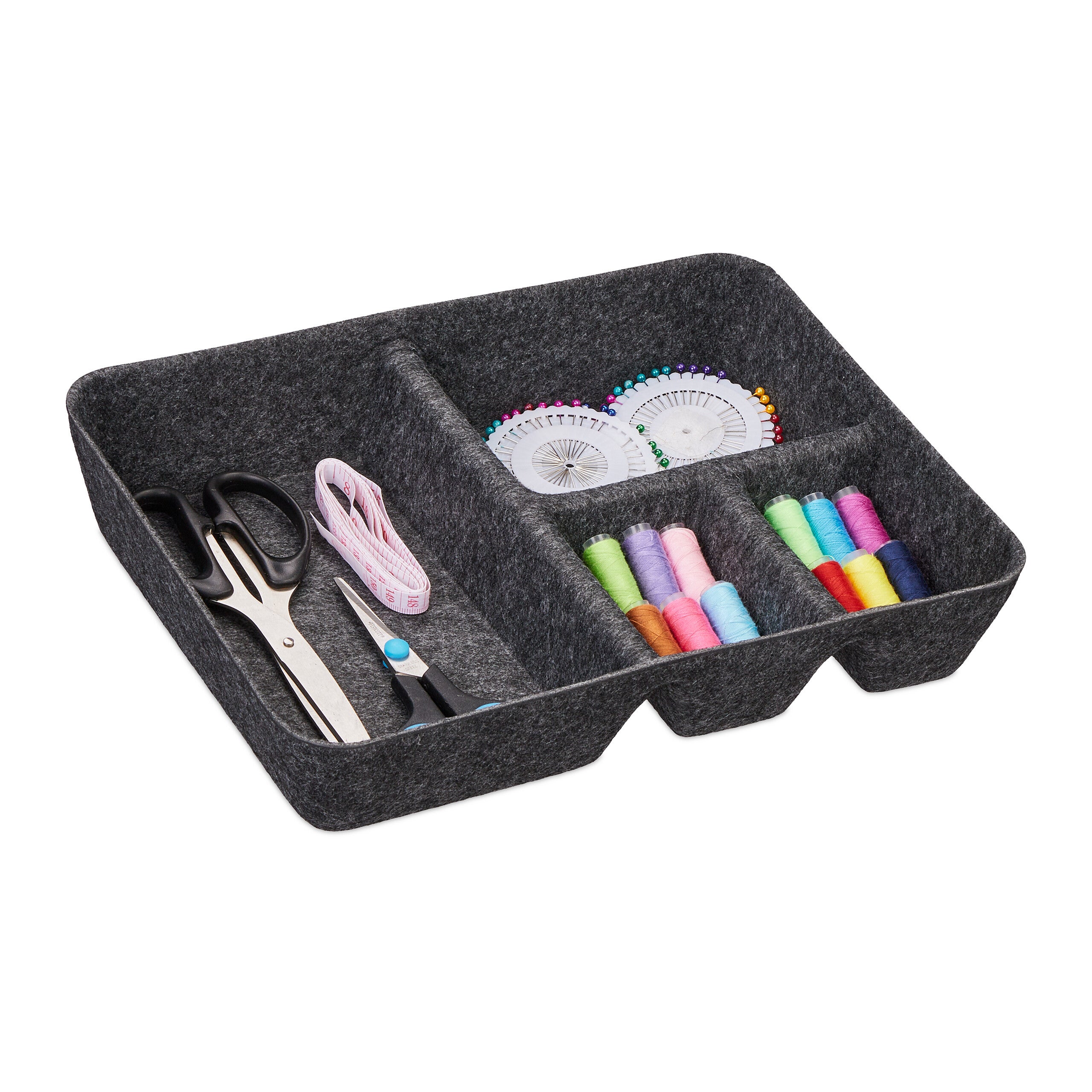 Organizer Da Scrivania A 5 Cassetti - Per Documenti A4, Cancelleria, Nero, 24x26x34 Cm - Foto 5