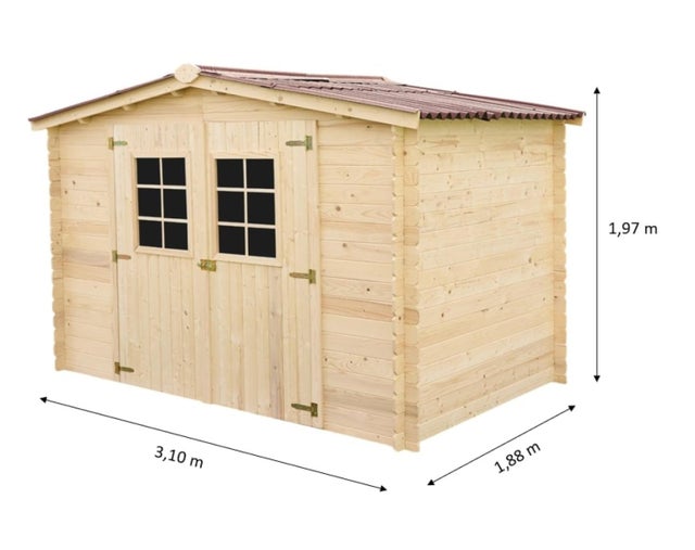 Casetta da giardino in legno 3x2 m