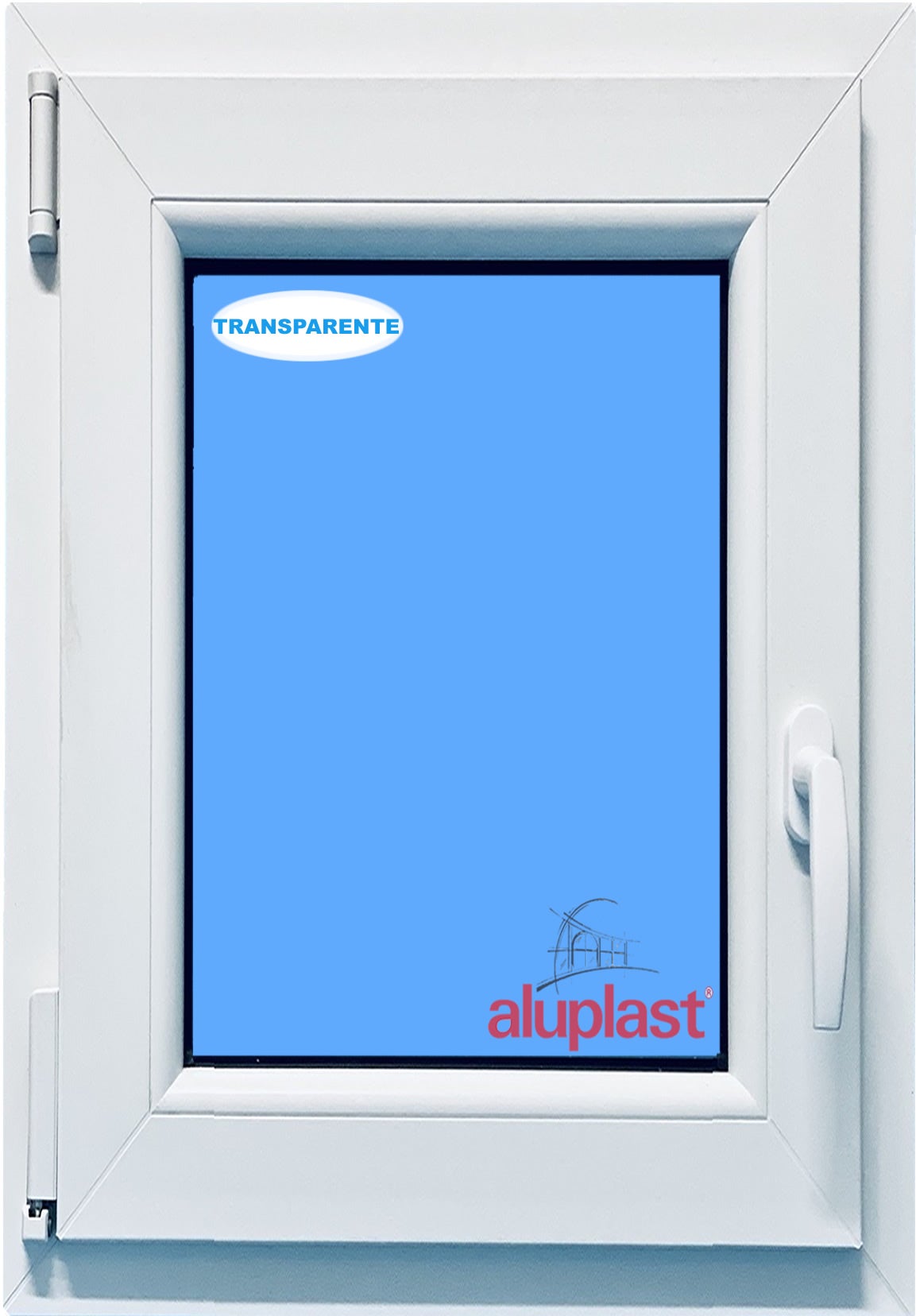 Ventana pvc 800x1000 blanca oscilobatiente izquierda vidrio transparente