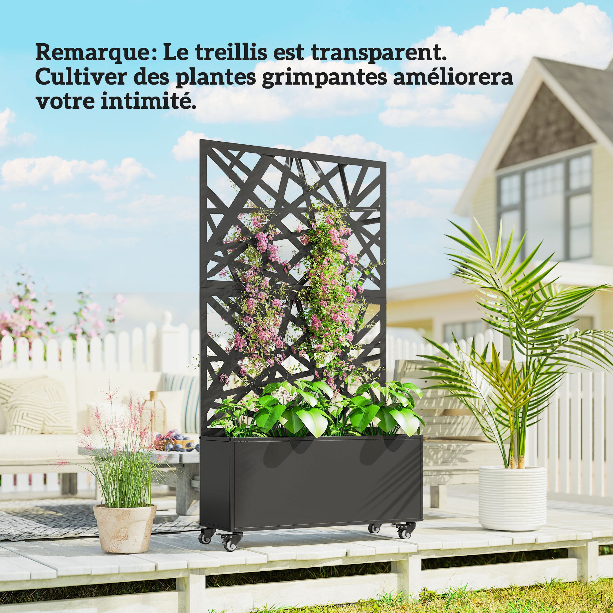 Jardinière avec treillis métal Outsunny - 8