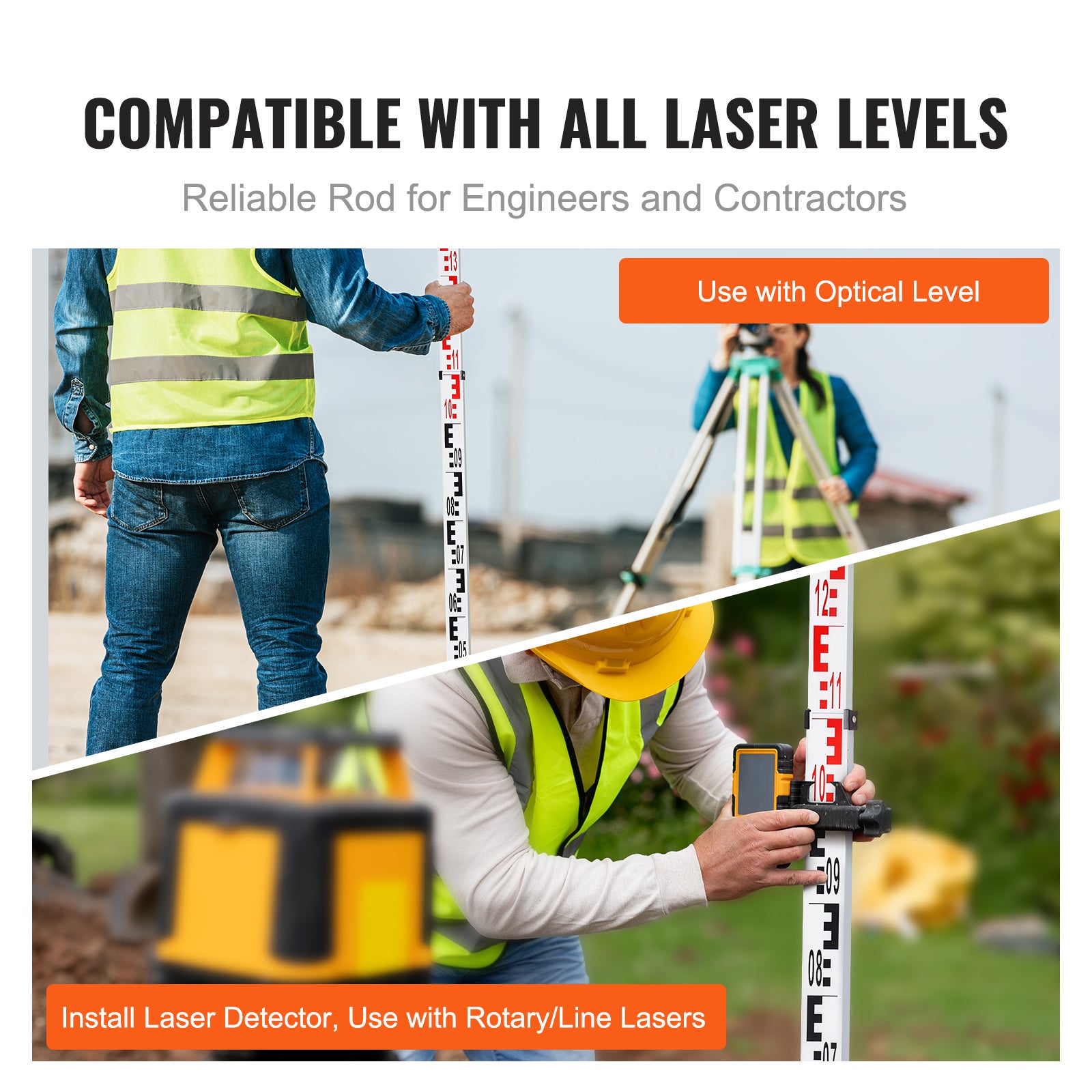 Tige mesure télescopique aluminium 4M,SucceBuy échelle double face (CM/MM),nivellement avec niveau à bulle et sac transport pour maisons,murs,sols - 8