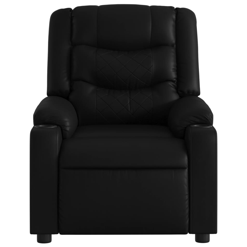 Fauteuil de Salon，Chaise，Fauteuil de massage inclinable noir similicuir - 7