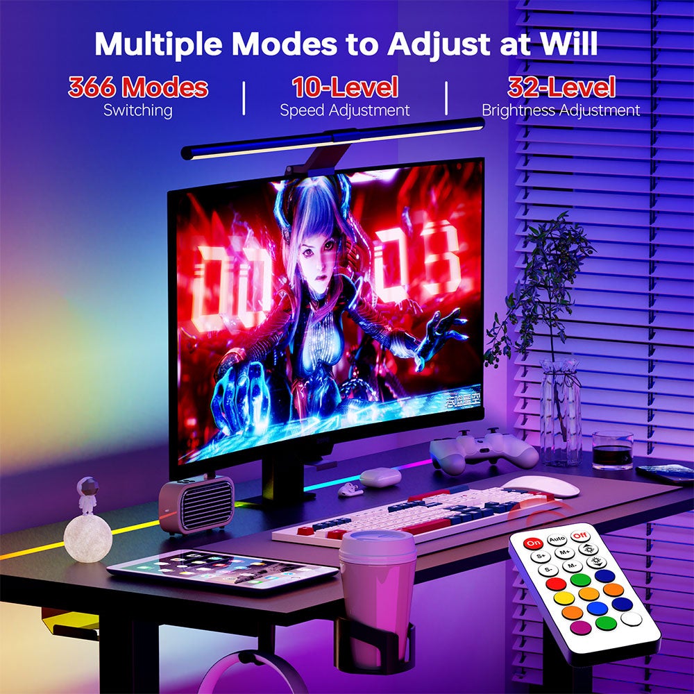 Bureau Électrique Réglable en Hauteur ACGAM - Table Ergonomique pour Gamer, Hauteur Ajustable 72-118cm, LED, 140 x 68 cm - Noir - 9