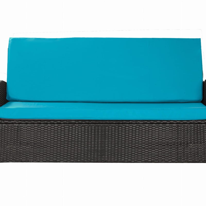 Poduszka ogrodowa na sofę rattanową 130x60x50cm poduszka na meble rattanowe niebieska, poduszka na balkon taras, poduszki na meble ogrodowe