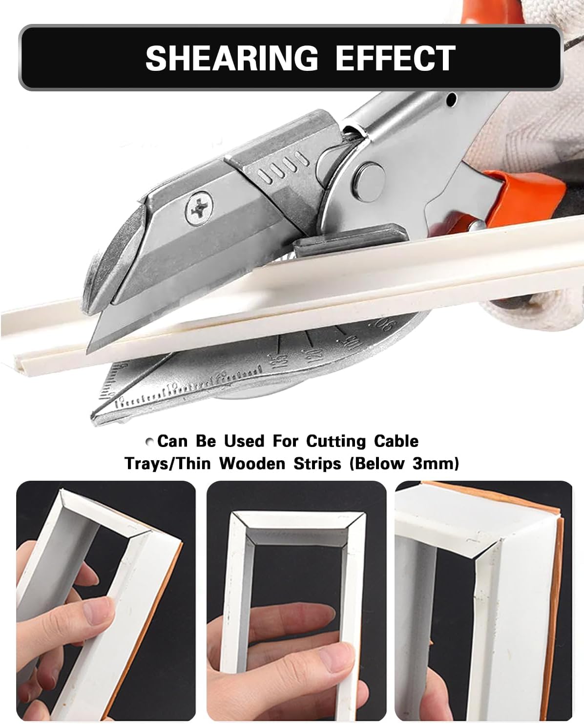 Tesoura de esquadria com ângulo de 45°-135°, tesoura multifuncional para corte de tubos de PVC, com 10 lâminas de reposição - 6