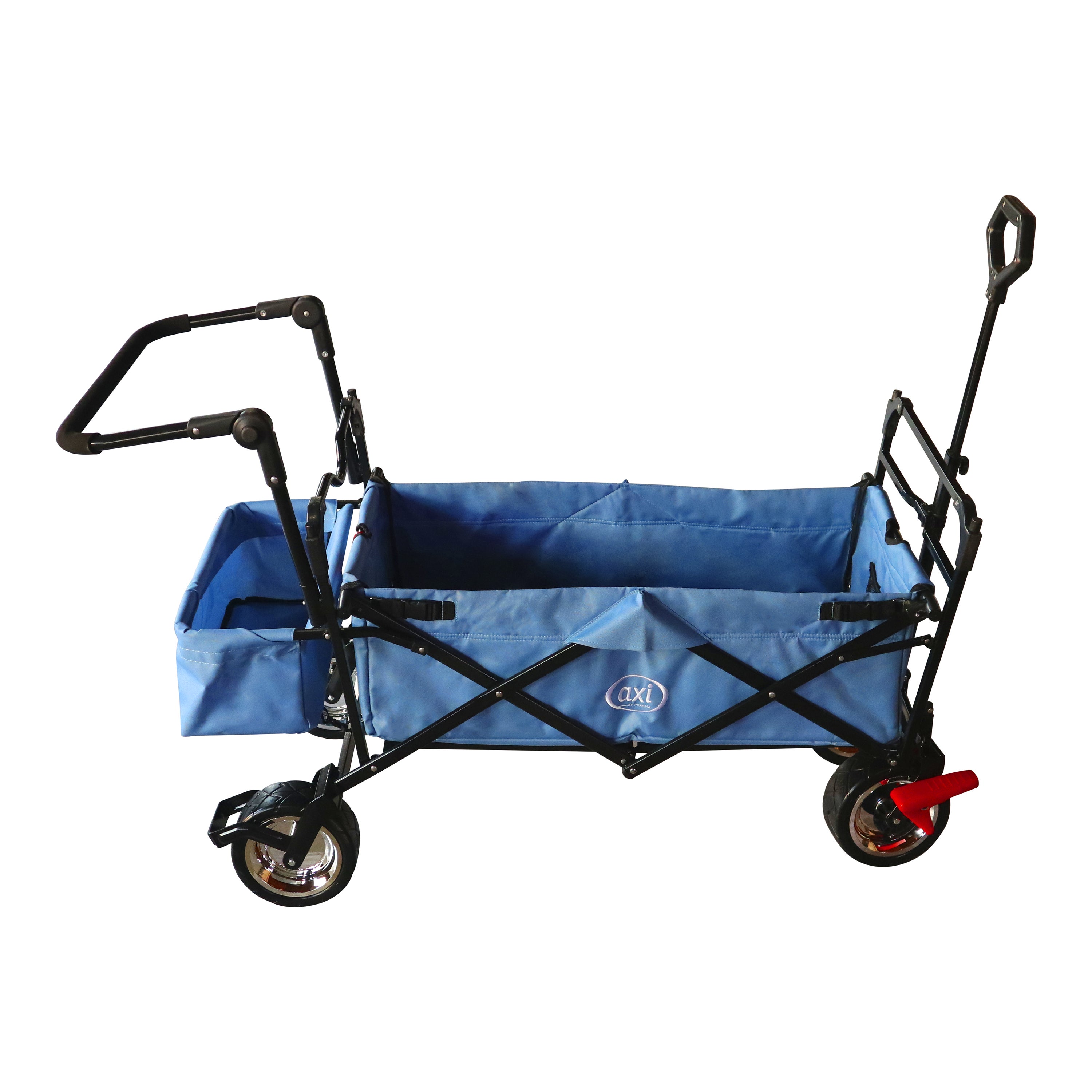 AXI AB210 Chariot pliable avec toit, sac, frein et barre de poussée Gris | Chariot pliable / charrette de jardin - 6