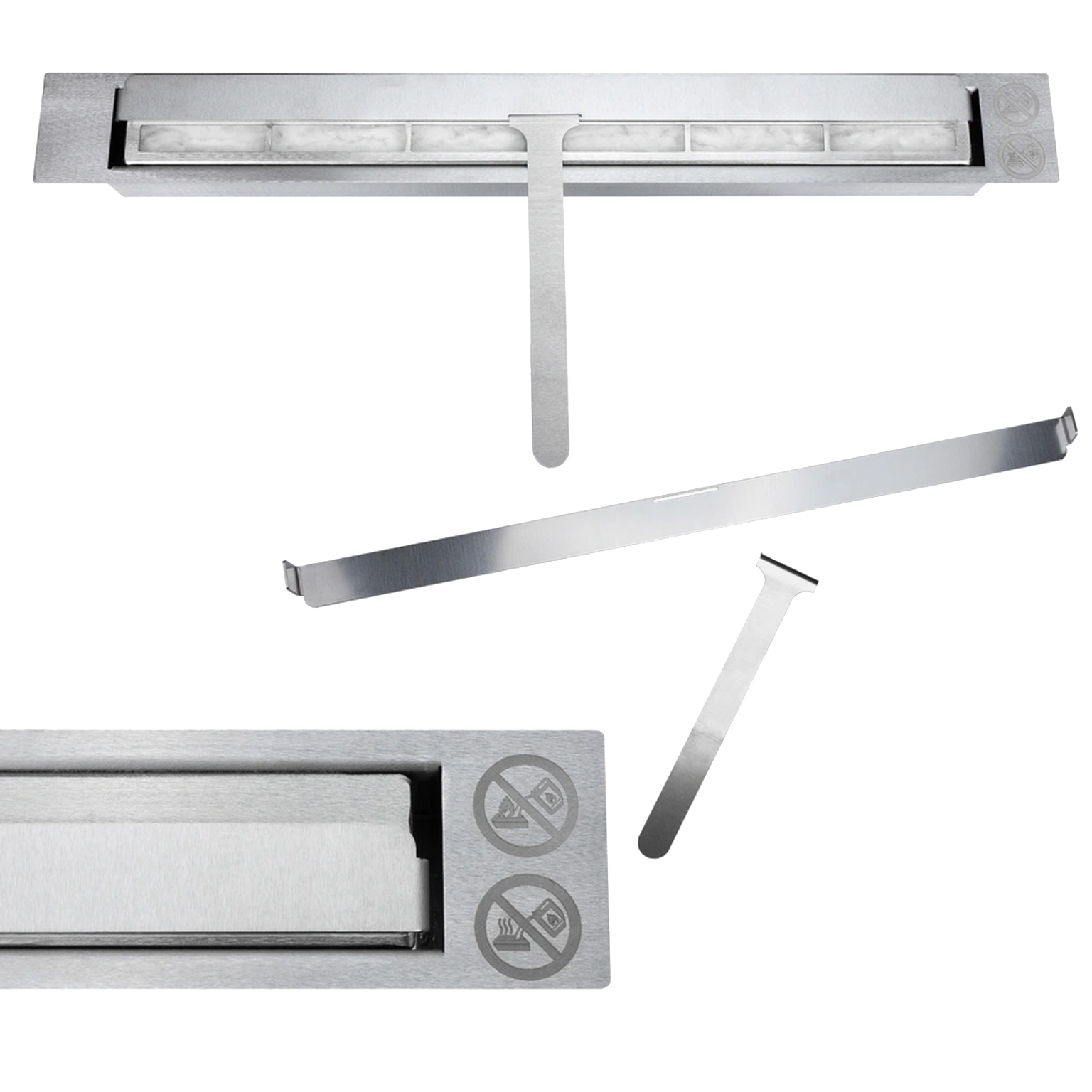 Chimenea de bioetanol Livorno negra de pared o empotrada L 90 x P 12 x H 40 con cristal - 8