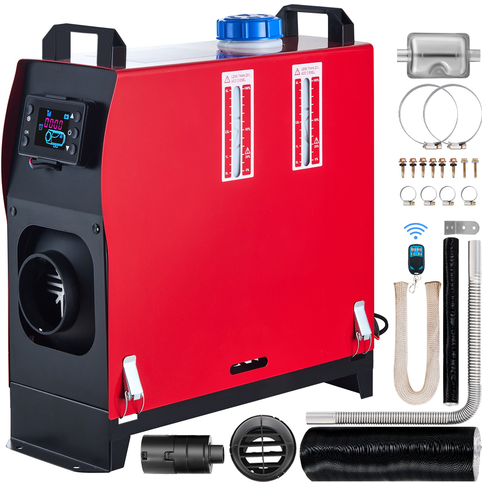 Chauffage diesel tout‑en‑un SucceBuy 12 V 5 kW avec interrupteur LCD et télécommande, chauffage silencieux pour camions, bateaux, caravanes - 9