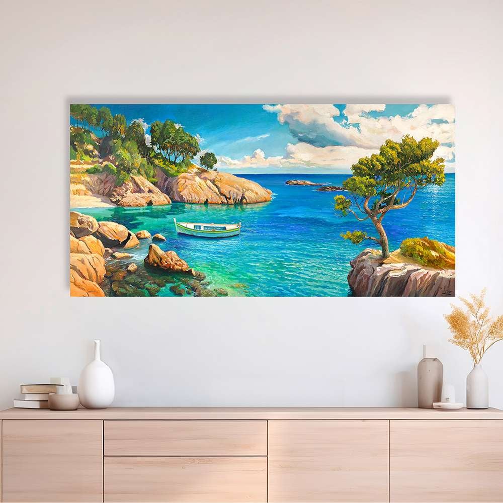 Tableau Sur Toile Moderne 140x70cm - Thème Oiseaux Sur Branche - Neuf Pour Déco Murale