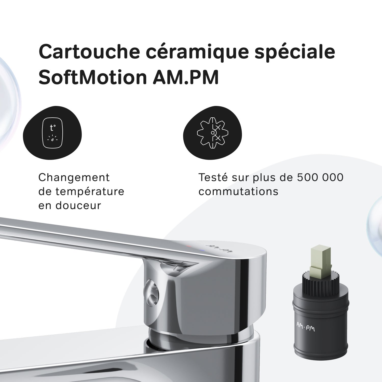 Mitigeur de lavabo, Robinet de Lavabo avec bonde clic clac, Robinet de lave-mains, Chromé, taille S, FTA82100 AM.PM - 4